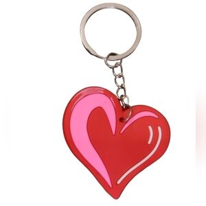 Red & Pink Keychain Keyring Lightweight Silver ring NEW Stocking Stuffer
